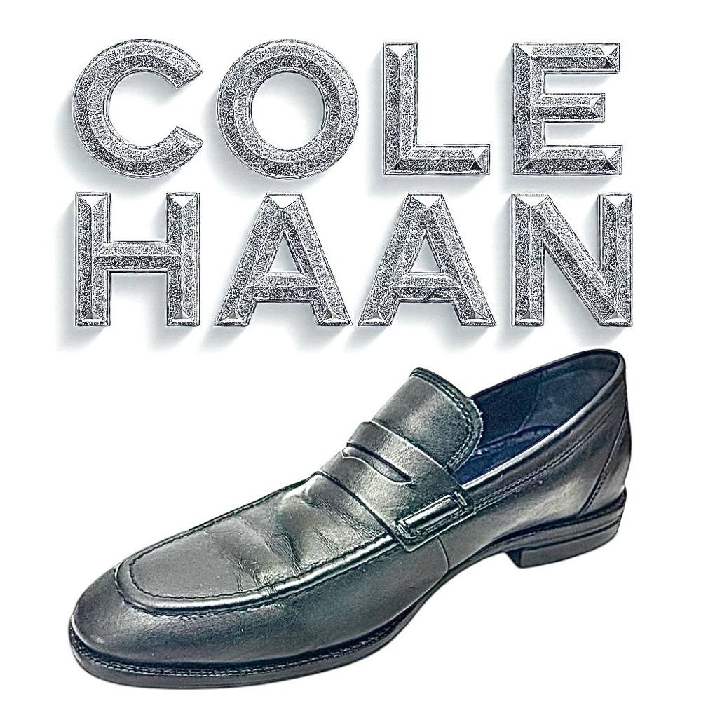 Cole Haan Grand 360 Black Leather Loafers Men’s Size 7.5M Dress Shoes